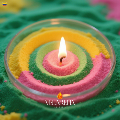 Vela Perlada (Blanco, Rosado, Verde, Amarillo)
